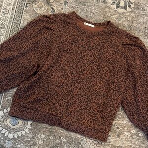 Marine Layer Brown Leopard Print Sweatshirt